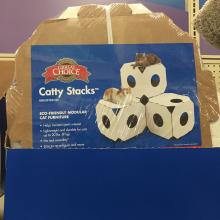 This is the packaging for 'Catty-Stacks' that Meowmuh bought for us.